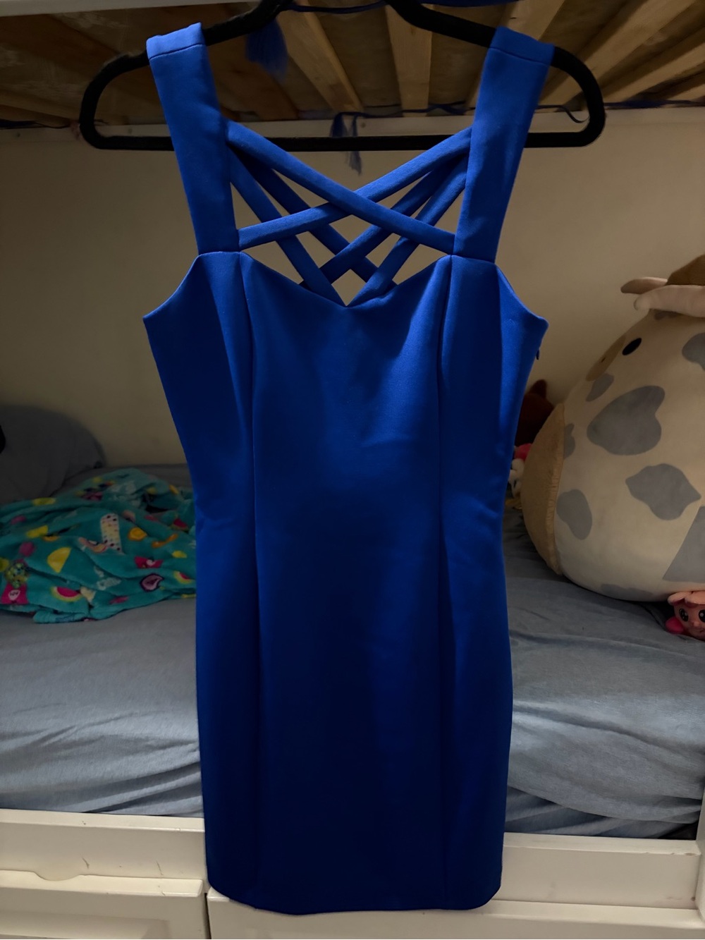 Guess Cobalt Blue Crisscross Midi Dress